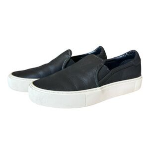 UGG Jass Black Leather Slip On Sneakers Size 7.5